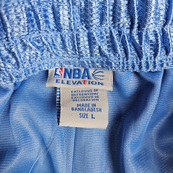 NBA Elevation Basketball Dazzle Shorts Men's L Shiny Silky Blue Gym Textured NEW - Picture 2 of 11